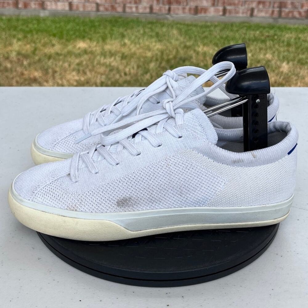 Womens Rothy's Knit Casual Lace-Up Low-Top Walking Comfort Sneaker SZ 8 White